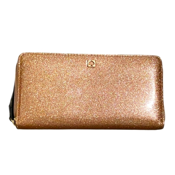 Kate Spade Wallet Gold Glitter Women's Clutch - Picture 1 of 16
